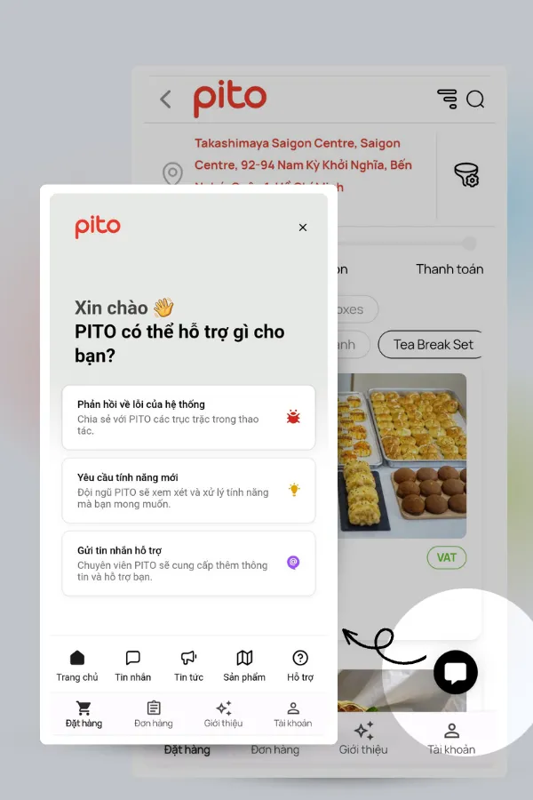 Báo lỗi PITO App